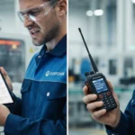 Plant operator experiencing alarm fatigue at industrial control panel