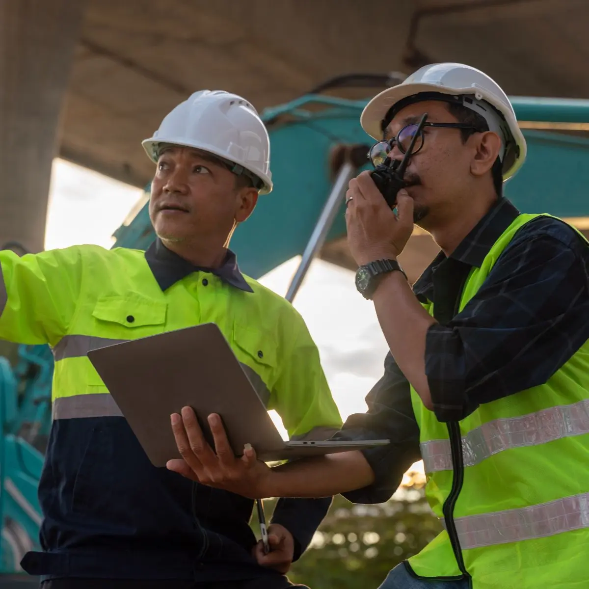 Workers at energy plant